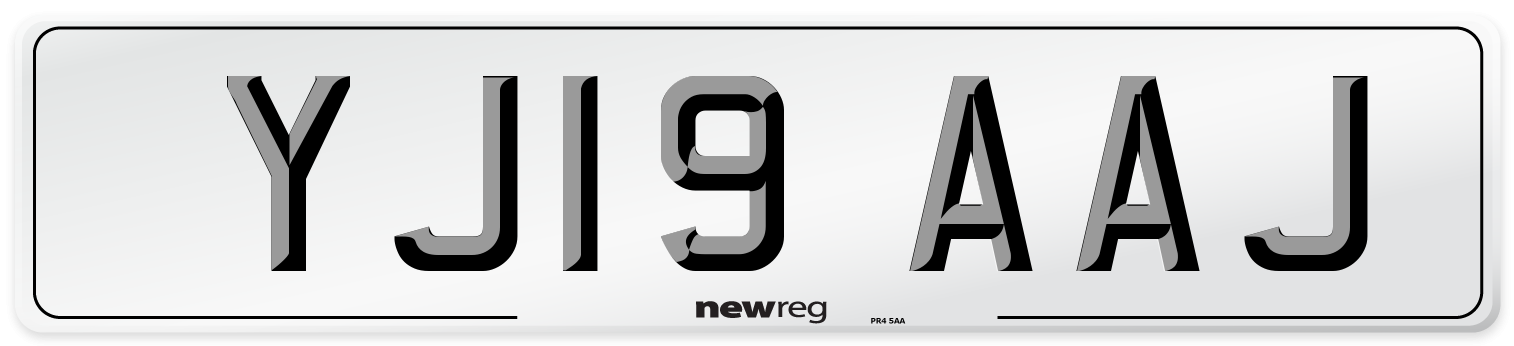 YJ19 AAJ Number Plate from New Reg